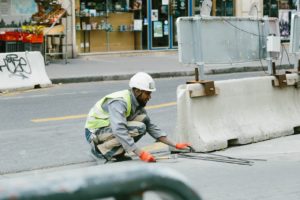 man working on road